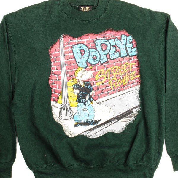 SUDADERA POPEYE VINTAGE TALLA XL FABRICADA EN EE. UU. AÑOS 90