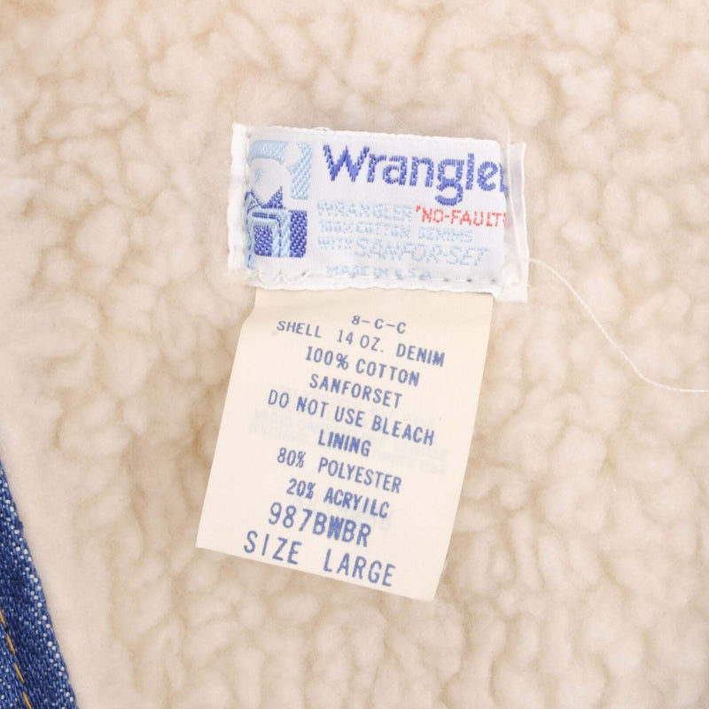 Vintage Wrangler No Fault Sherpa Denim Sleeveless Jacket Small Made In Usa Deadstock With Tags