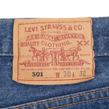 Beautiful Indigo Levis 501 Jeans 1990s Made in USA with Medium Wash   Size on tag 30X32 Actual Size 29X32  Back Button #544