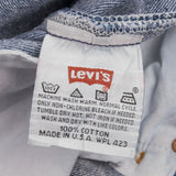 Beautiful Indigo Levis 501 Jeans 1990s Made in USA with Medium Wash   Size on tag 30X32 Actual Size 29X32  Back Button #544