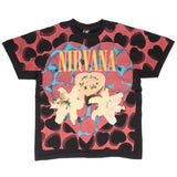 Bootleg All Over Print Nirvana Heart Box 1993 Tee Shirt Size XL Made In Usa With Single Stitch Sleeves