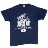 Vintage Ncaa Byu Birgham Young University Cougars 1980S Tee Shirt Size Medium Made In Usa With Single Stitch Sleeves