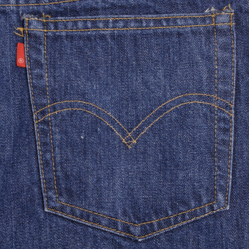 Beautiful Indigo Levis 517 Jeans With Blue Bar Tacks 1980s Made in USA with Dark Wash Talon Zipper  Size on tag 32X33 Actual Size 32X33 Back Button #653