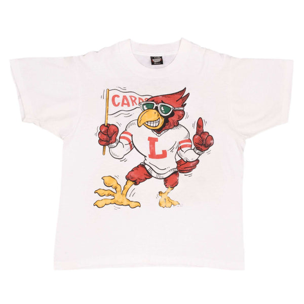 Vintage Louisville Cardinals Football Tee Shirt 1987 Size Large Made In USA With Single Stitch Sleeves.