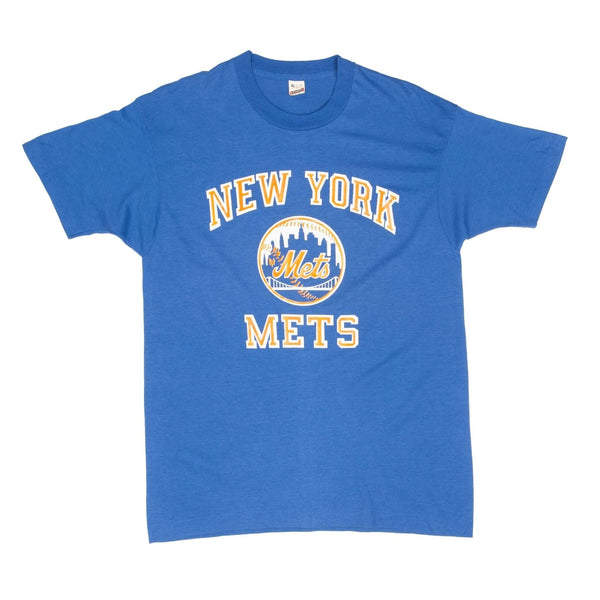 Vintage Blue MLB New York Mets Tee Shirt 1980s Size Medium Made In USA With Single Stitch