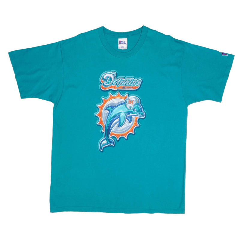 Vintage NFL Miami Dolphins Pro Player Tee Shirt 1990s Size XL Made In USA With Single Stitch Sleeves