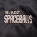 Vintage Mel Brooks Spaceballs Black Satin Bomber Jacket 1990S Medium Made In Usa