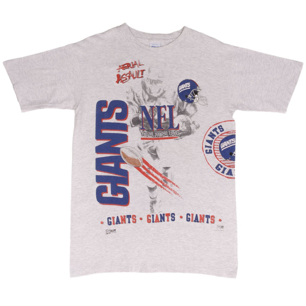 Vintage Nfl New York Giants All Over Print 1994 Tee Shirt Medium Made In USA With Single Stitch Sleeves