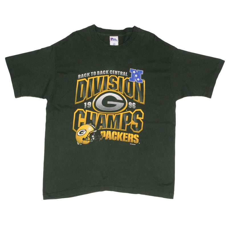 Vintage Nfl Green Bay Packers Division Champions 1996 Tee Shirt Size Xl Made In USA With Single Stitch Sleeves&nbsp;