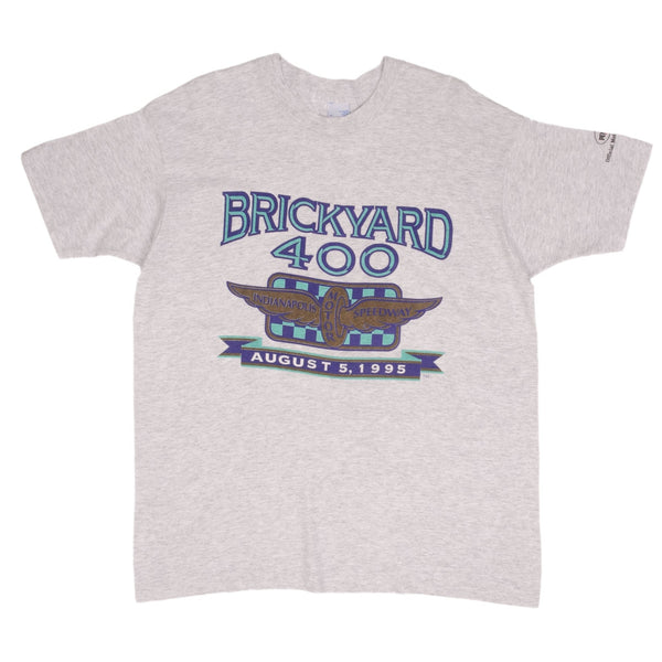 Vintage Nascar Indianapolis Brickyard 400 1995 Tee Shirt Size XL Made In USA WITH Single Stitch Sleeves