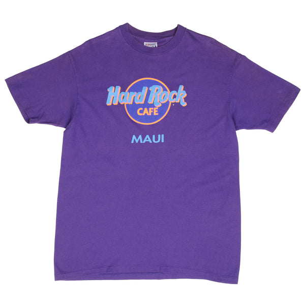 Vintage Hard Rock Cafe Maui Hawaii Tee Shirt 1990S Size Large Made In Usa With Single Stitch Sleeves