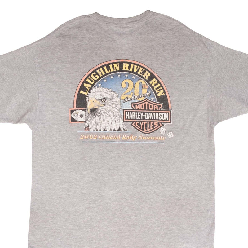 VINTAGE HARLEY DAVIDSON LAUGHLIN RIVER RUN 20TH ANNIVERSARY 2002 TEE SHIRT XL