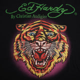 Vintage Ed Hardy By Christian Audigier Tiger Tee Shirt 2000S Size 3XL Made In USA