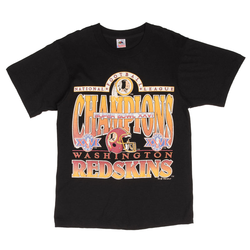 Vintage NFL Washington Redskins NFC Champion Superbowl XXVI 1992 Tee Shirt Size Medium Made In USA With Single Stitch Sleeves