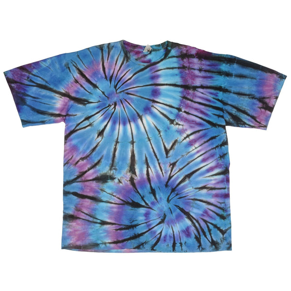 Vintage Tie Dye Blue Purple Tee Shirt Size 2XL 1990S Single Stitch