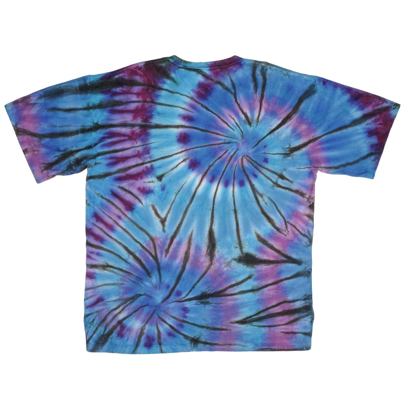 Vintage Tie Dye Blue Purple Tee Shirt Size 2XL 1990S Single Stitch