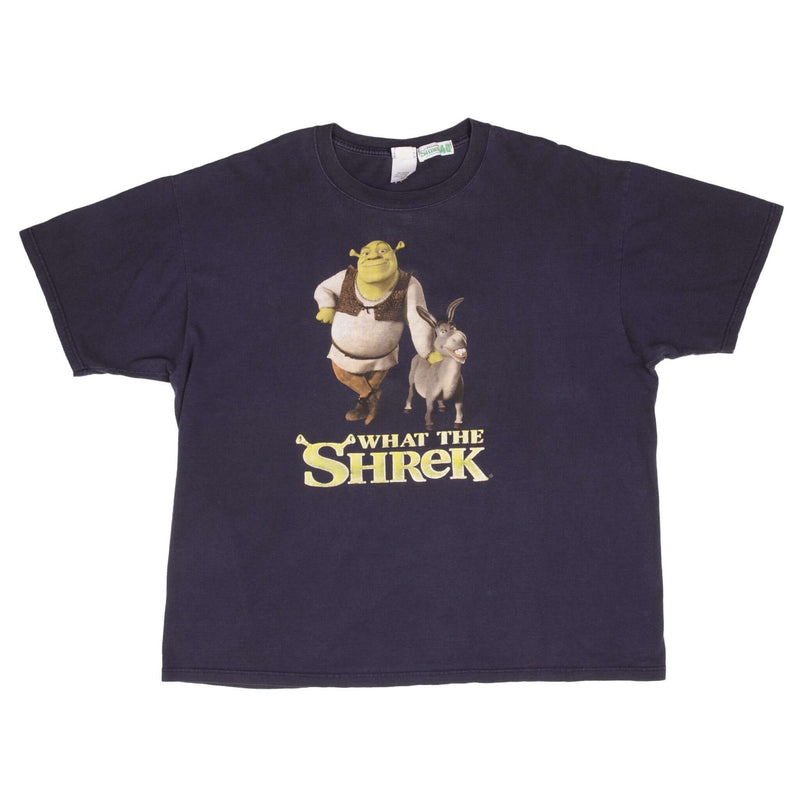 Vintage What The Shrek Black Tee Shirt Size 2XL