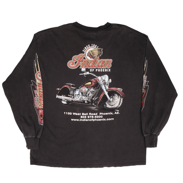 Vintage Indian Motocycle Long Sleeve Tee Shirt 2000S Size XL