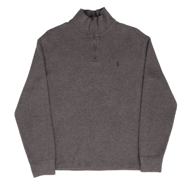 Polo Ralph Lauren Dark Grey Quarter 1/4 Zip Sweater Size Medium