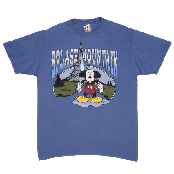 Vintage Disney Design Splash Mountain Mickey Mouse Tee Shirt 1990s Size XL Made In USA