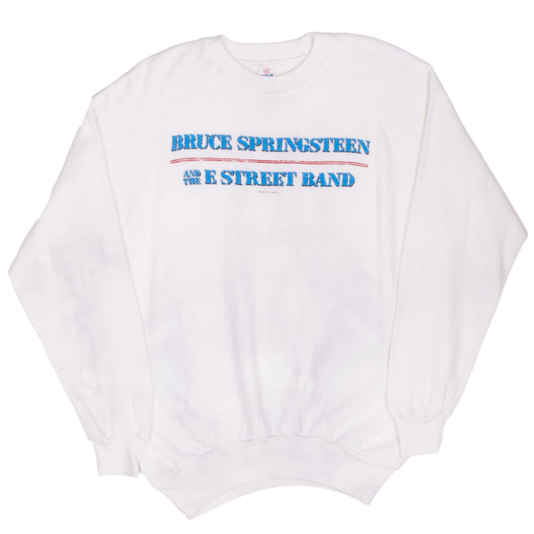 Vintage Bruce Springsteen & The E Street Band World Tour 1985 White Sweatshirt Size Large