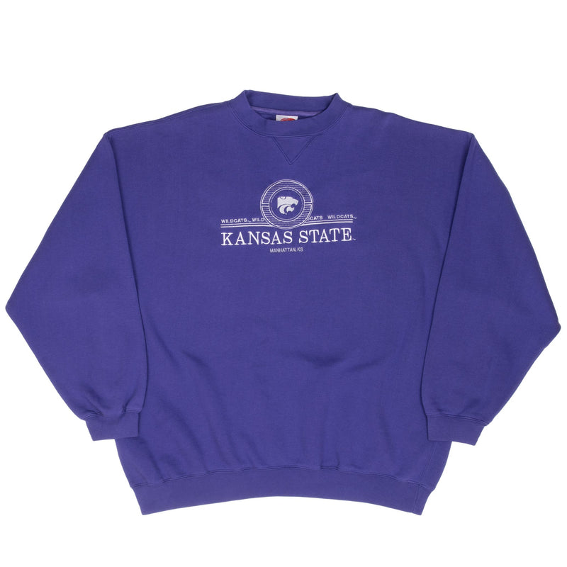 Vintage Ncaa Kansas State Wilcats Purple Sweatshirt 1990S 2XL