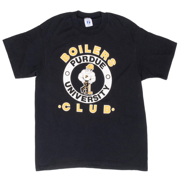 Vintage Purdue University Boilers Club Tee Shirt 1980S Size Medium Made In USA With Single Stitch Sleeves