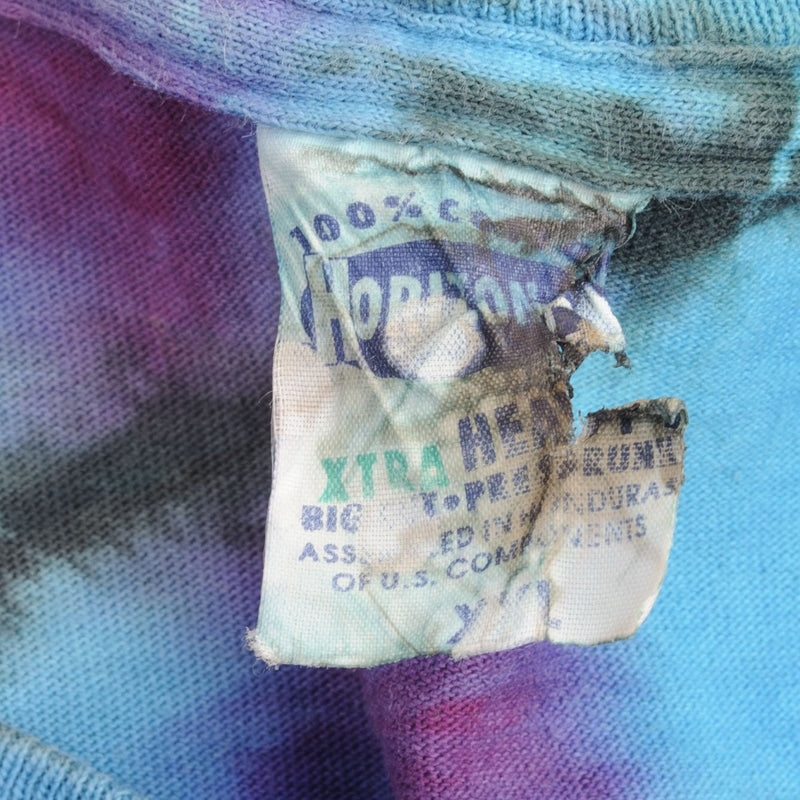 Vintage Tie Dye Blue Purple Tee Shirt Size 2XL 1990S Single Stitch