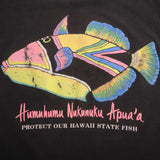 Vintage Humuhumu Nukunuku Apua'a Fish Hawaii Graphic Tee Shirt Large Made In Usa With Single Stitch Sleeves