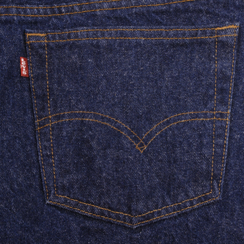 Beautiful Indigo Levis 501 Jeans 1980S Made in USA with Very Dark Wash Size on Tag 36X30 Actual Size 35X30 Back Button #553