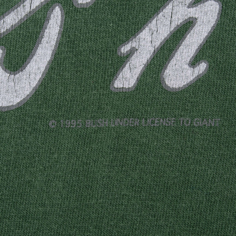 Vintage Bush 1995 Green Tee Shirt Size Large Giant Label