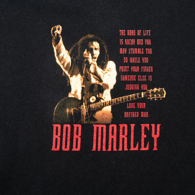 Vintage Bob Marley 1998 Black Tee Shirt Size XL With Single Stitch Sleeves