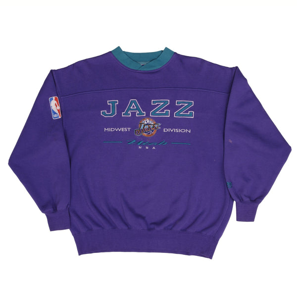 Vintage Nba Utah Jazz Embroidered Sweatshirt 1990S Size XL