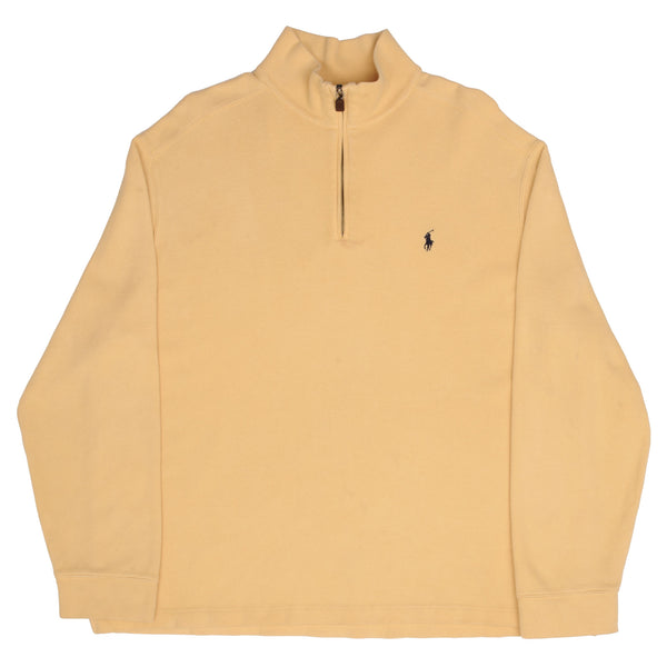 Vintage Ralph Lauren Yellow Quarter Zip Sweater Size XL 1990S