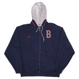 Vintage Mlb Boston Red Sox Full Zip Nike Hoodie Sweatshirt 1990S Size Large