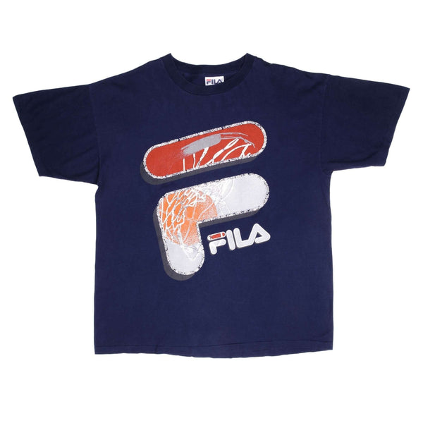 VINTAGE FILA BASKETBALL TEE SHIRT 1990S SIZE XL MADE IN USA