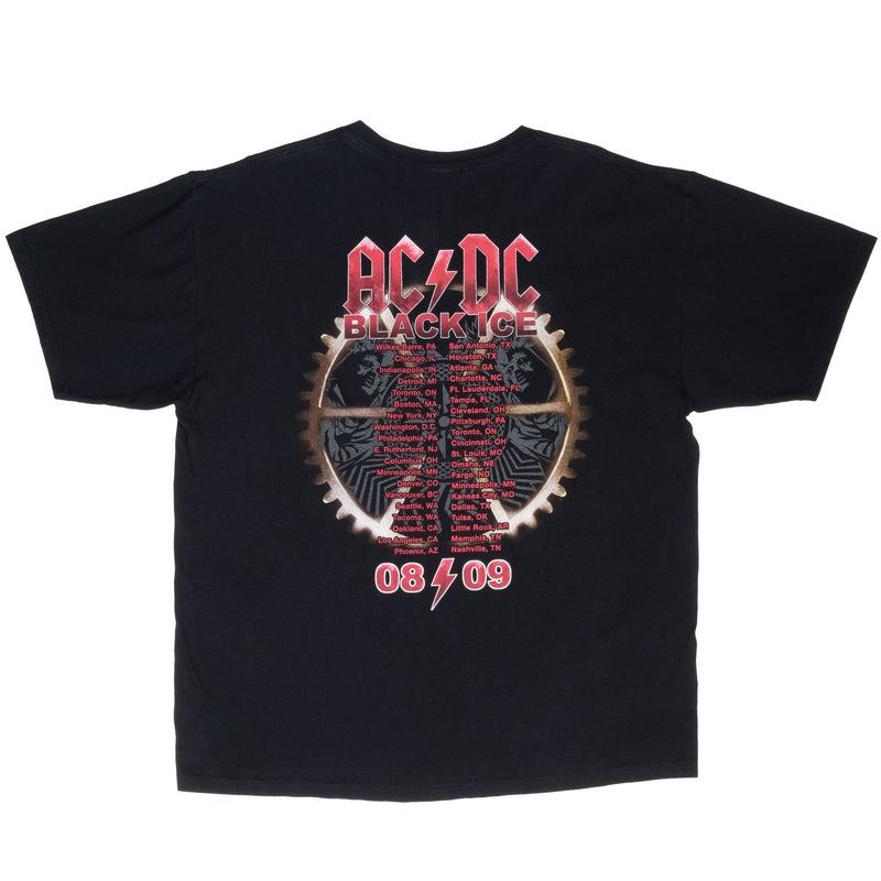 Vintage Acdc Black Ice Tour 2008 2009 Tee Shirt Size XL