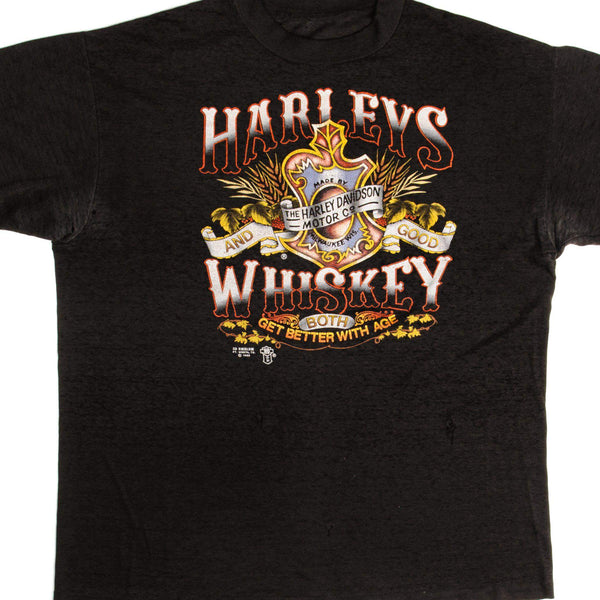 1988 good Harley Davidson 3D Emblem Vintage T-Shirt