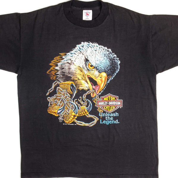 CAMISETA VINTAGE HARLEY DAVIDSON 1989 TALLA GRANDE FABRICADA EN EE. UU.