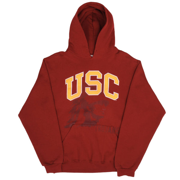 Vintage USC Russell Red Hoodie Sweatshirt 2000S Size Medium