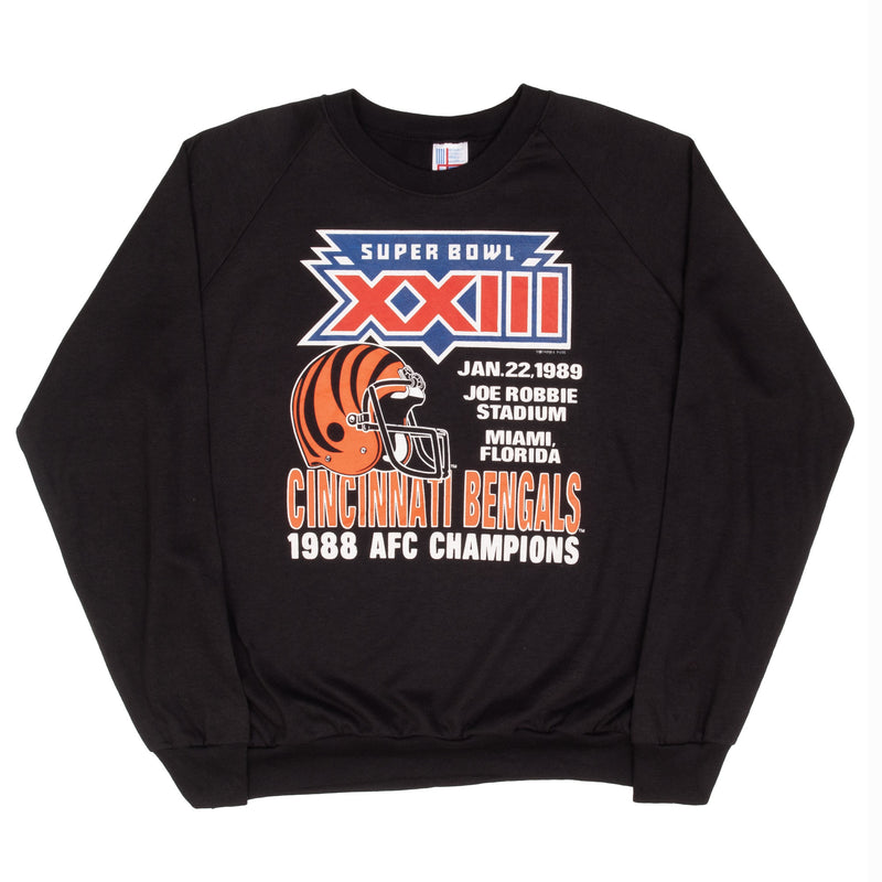 Vintage NFL XXII Super Bowl Cincinnati Bengals Sweatshirt 1989 Size XL Made In USA