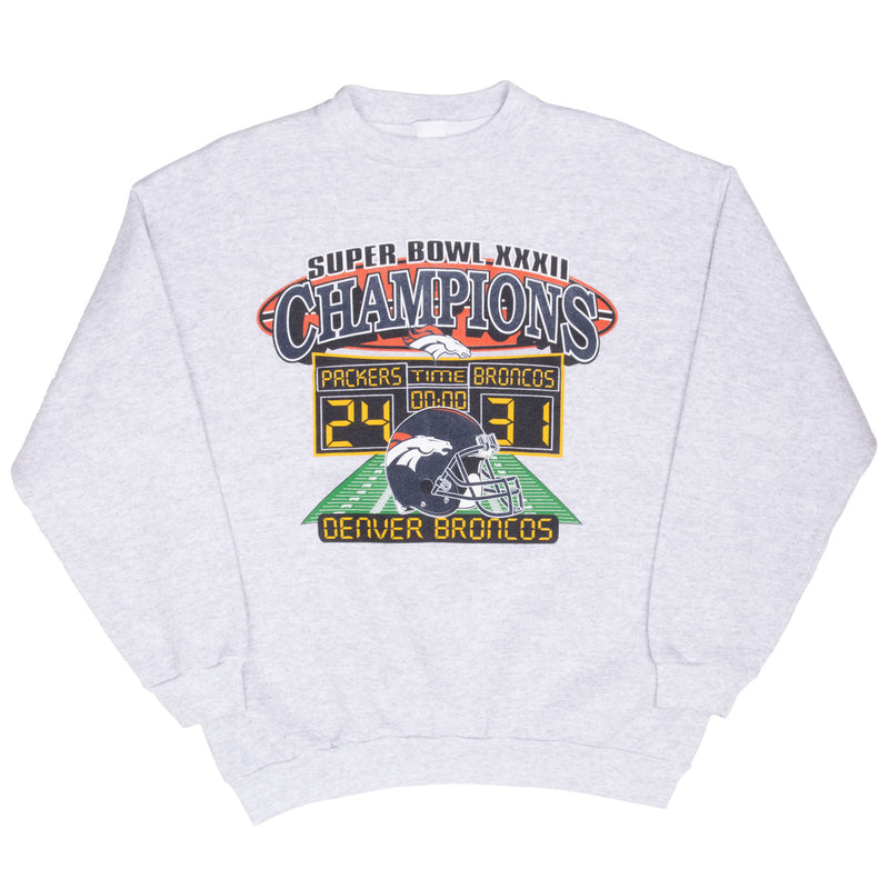 Vintage Nfl Denver Broncos Super Bowl Xxxii Champions 1998 Sweatshirt Size Large