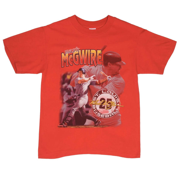 Vintage MLB St. Louis Cardinals Mark McGwire 1990S  Tee Shirt Size Medium Made In USA With Single Stitch Sleeves.