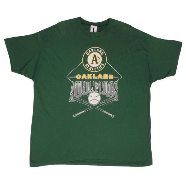 Vintage MLB Oakland Athletics Tee Shirt 1993 Size 3XL Made In USA With Single Stitch Sleeves