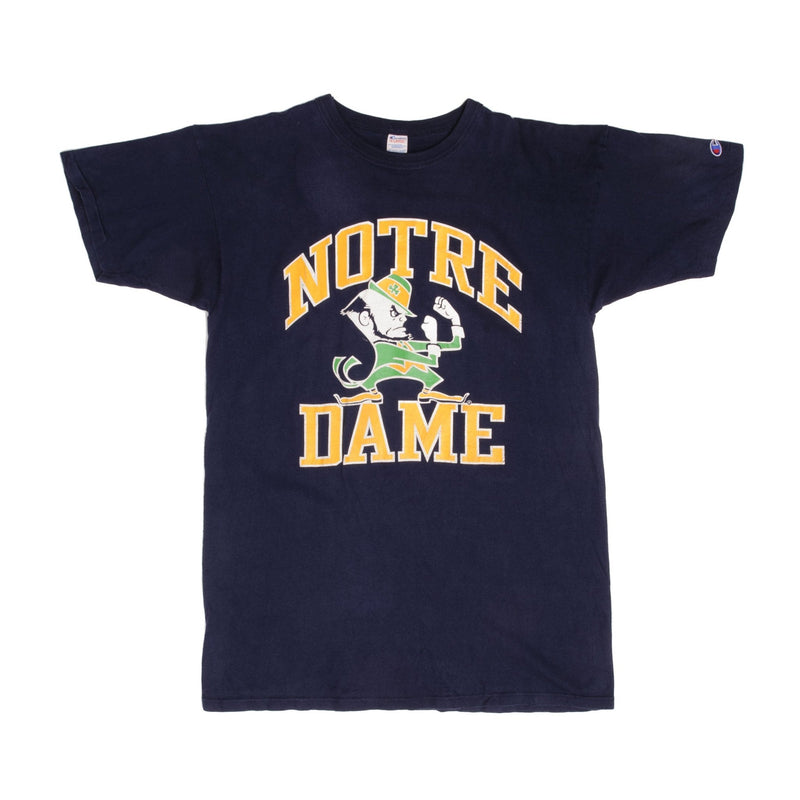 Vintage Notre Dame University 1980s Tee Shirt Size Large Made In USA With Single Stitch Sleeves