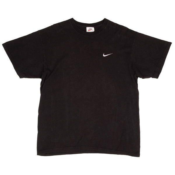 Vintage Nike Classic Swoosh Black Tee Shirt Size 1990s Size Large Made In USA