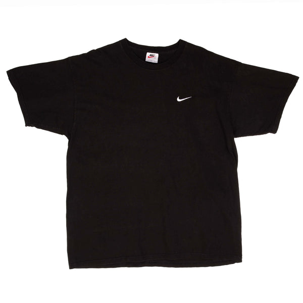 Vintage Nike Classic Swoosh Black Tee Shirt Size 1990s Size XL Made In USA