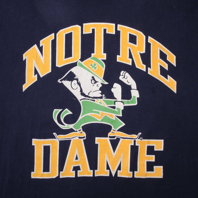 Vintage Notre Dame University 1980s Tee Shirt Size Large Made In USA With Single Stitch Sleeves