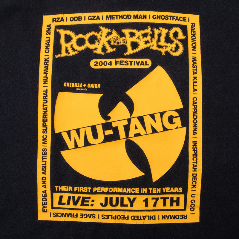 Vintage Guerilla Union Wu Tang Rock The Bells Festival 2004 Black Tee Shirt Size Large