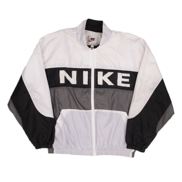 Vintage Nike Big Swoosh Black Windbreaker Jacket 1990S Size XL